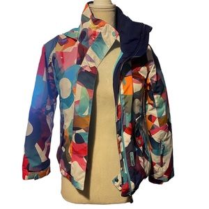 Roxy Colorful Geometric Kids Puffer Jacket